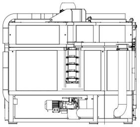 Drawing front view turntable oven